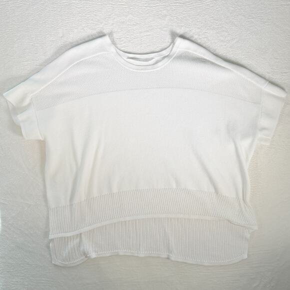 Athleta Kahala Women's Sweater Size Small Off-White Pullover Short sleeve - Picture 2 of 7